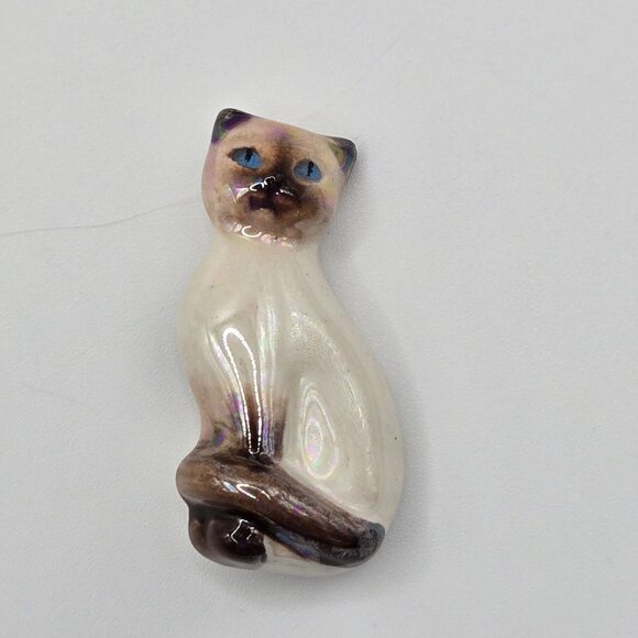 VTG AVON Brooch 3PC Set Porcelain Simease Cat Butterfly Birds Cottage MCM Whimsy - Picture 3 of 16